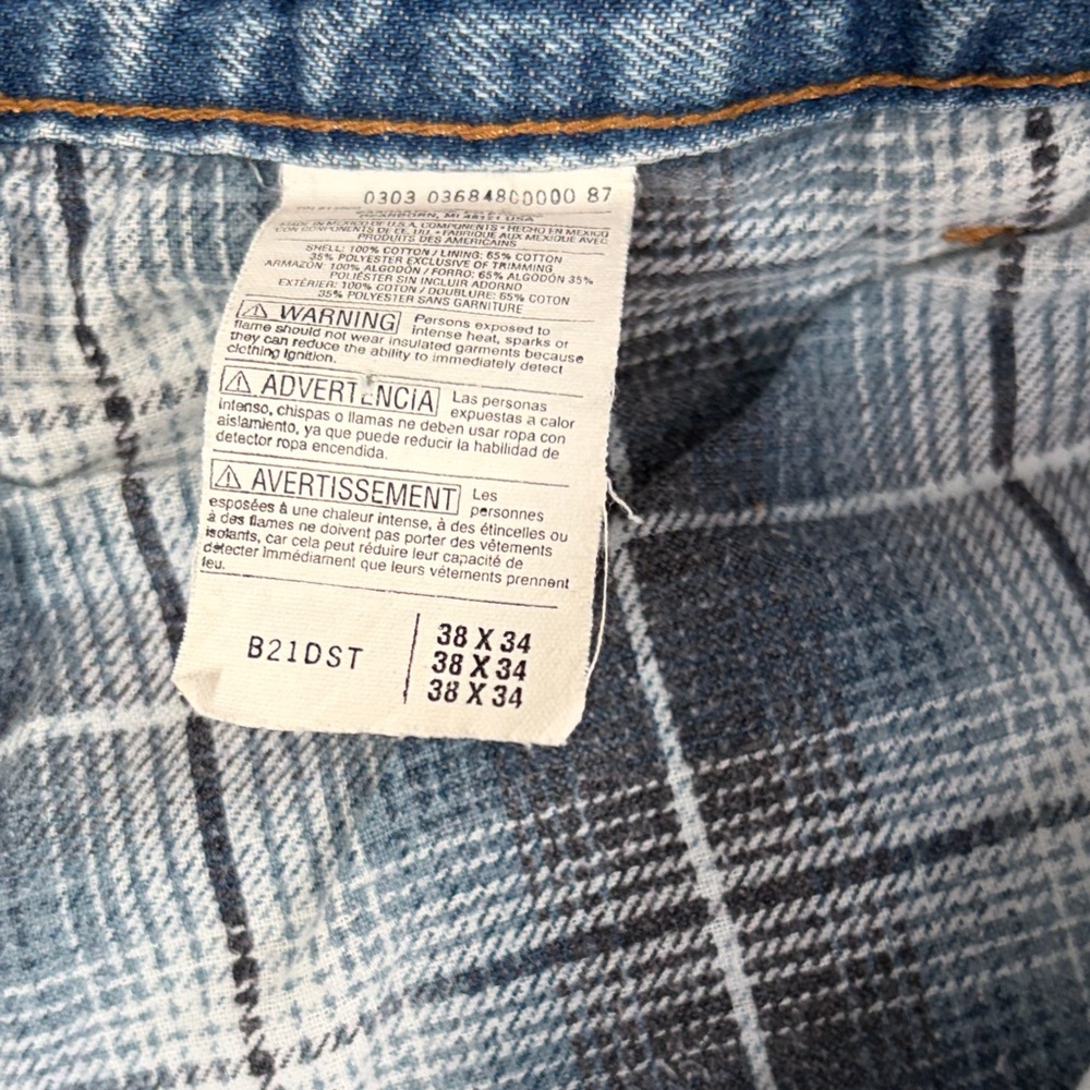 Carhartt Flannel Lined Jeans- 38 x 34. Price is each. Like new.
